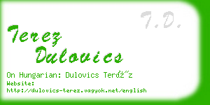 terez dulovics business card